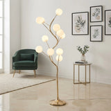 led floor lamp metal globe 11s golden 60"x22" china