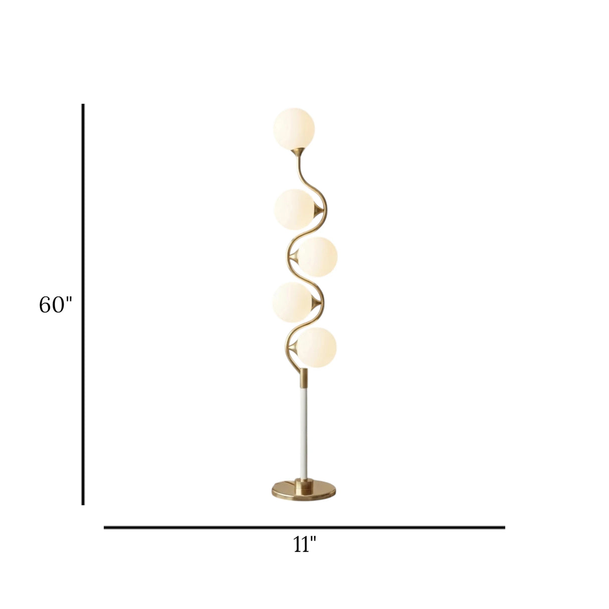 led floor lamp metal globe 5s golden 60"x11" china