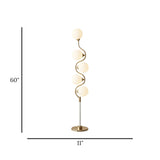 led floor lamp metal globe 5s golden 60"x11" china