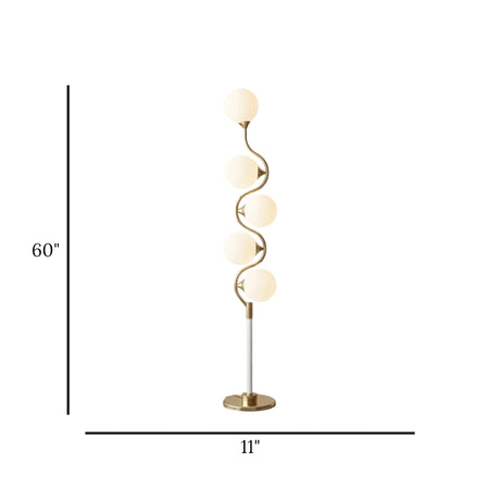 led floor lamp metal globe 5s golden 60"x11" china