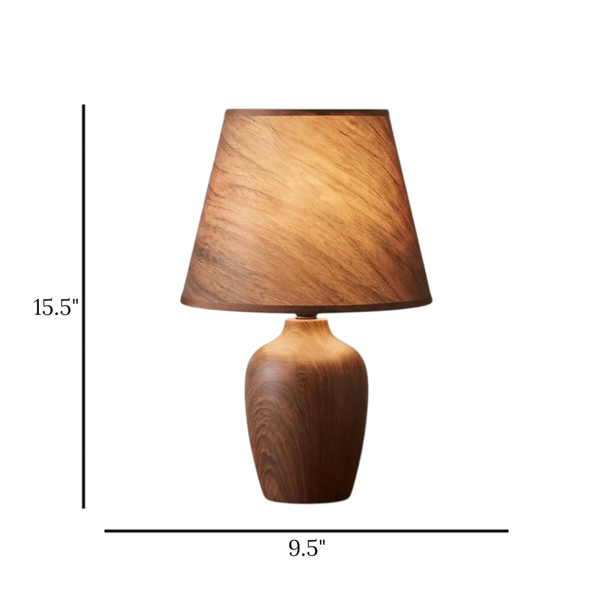 table lamp metal gourd shape brown 15.5''x9.5'' china