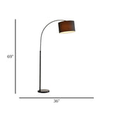 floor lamp metal curve black 69"x36" china