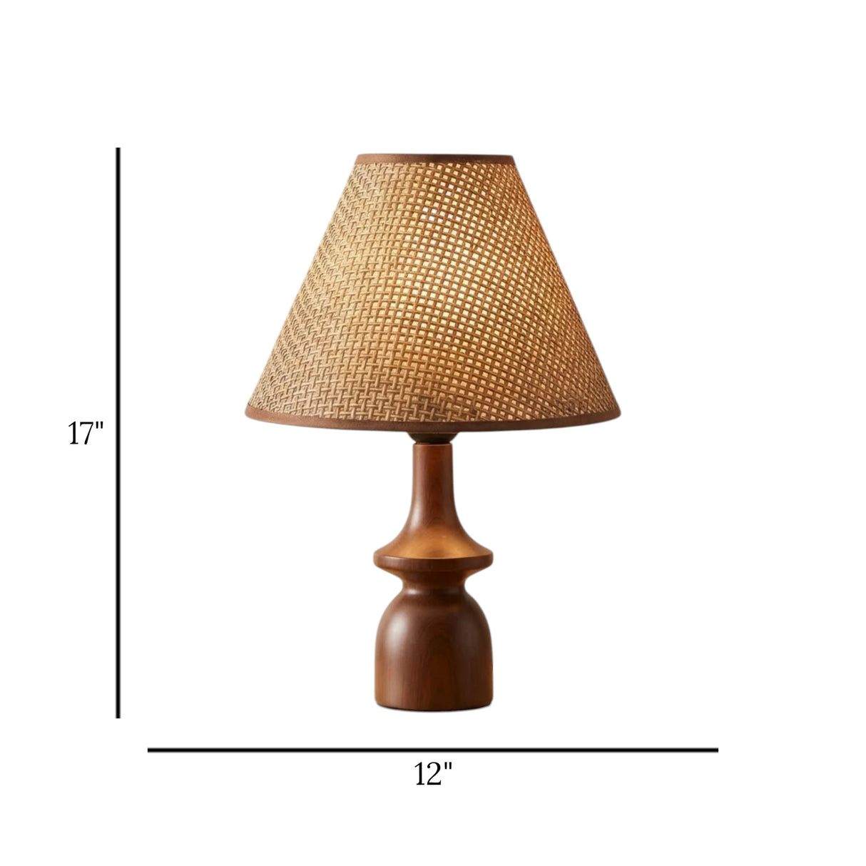 table lamp metal conical shape brown 17''x12'' china