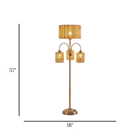 floor lamp metal cane shade 4s 57"x18" china
