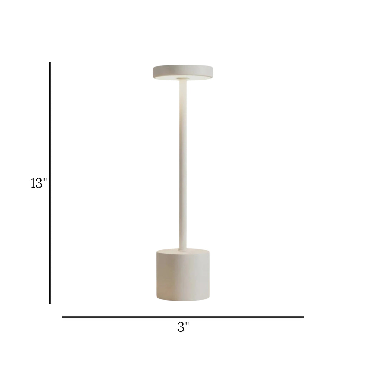 led metal touch lamp dumbbell white 13''x3'' china