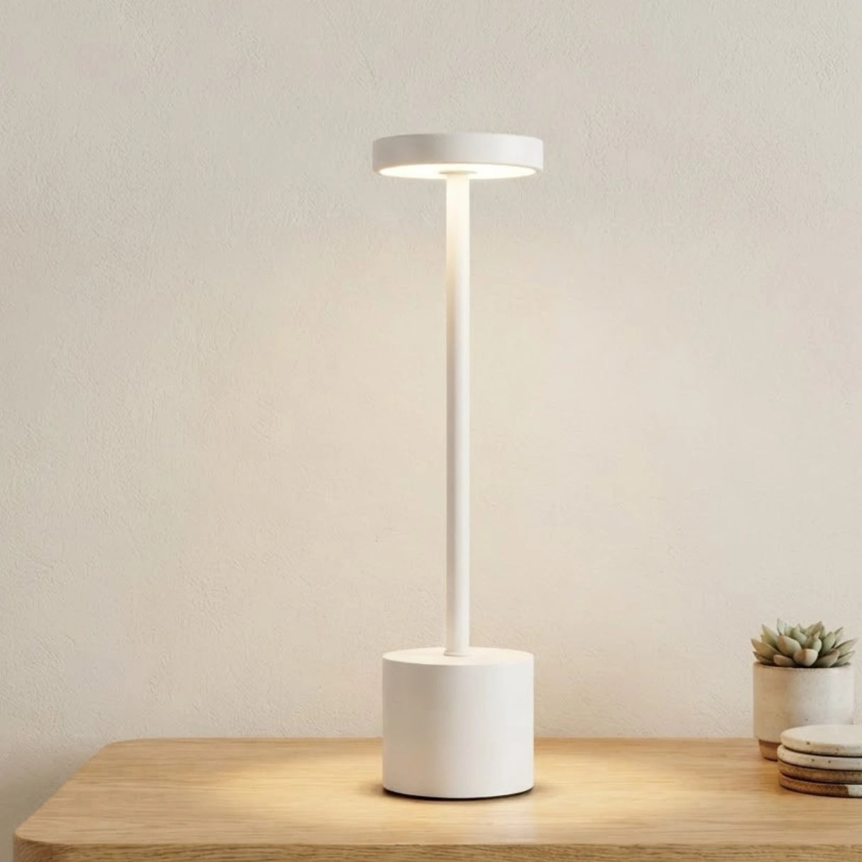 led metal touch lamp dumbbell white 13''x3'' china