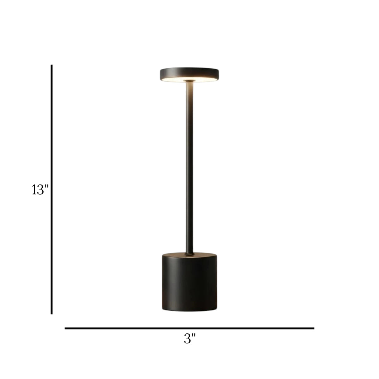 led metal touch lamp dumbbell black 13''x3'' china