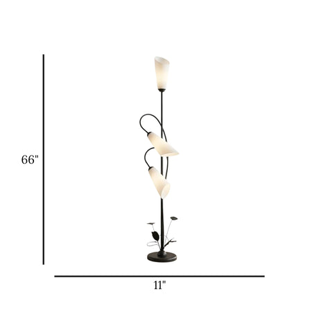 metal floor lamp 3 curved cone shape black 66''x11'' china