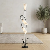 metal floor lamp 3 curved cone shape black 66''x11'' china