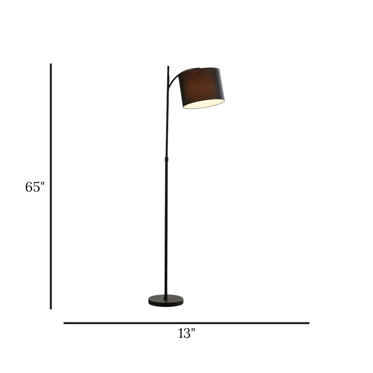 floor lamp metal curved black 65''x13'' china