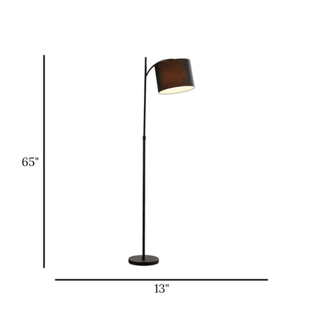 floor lamp metal curved black 65''x13'' china