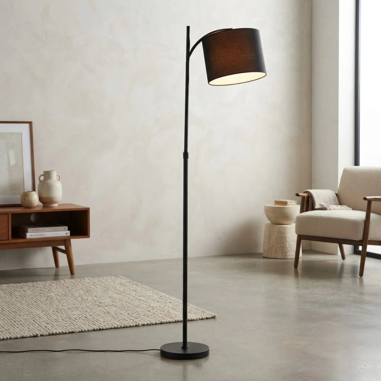 floor lamp metal curved black 65''x13'' china