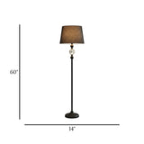 floor lamp metal crystal black 60''x14'' china