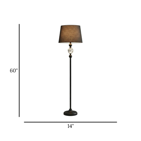 floor lamp metal crystal black 60''x14'' china