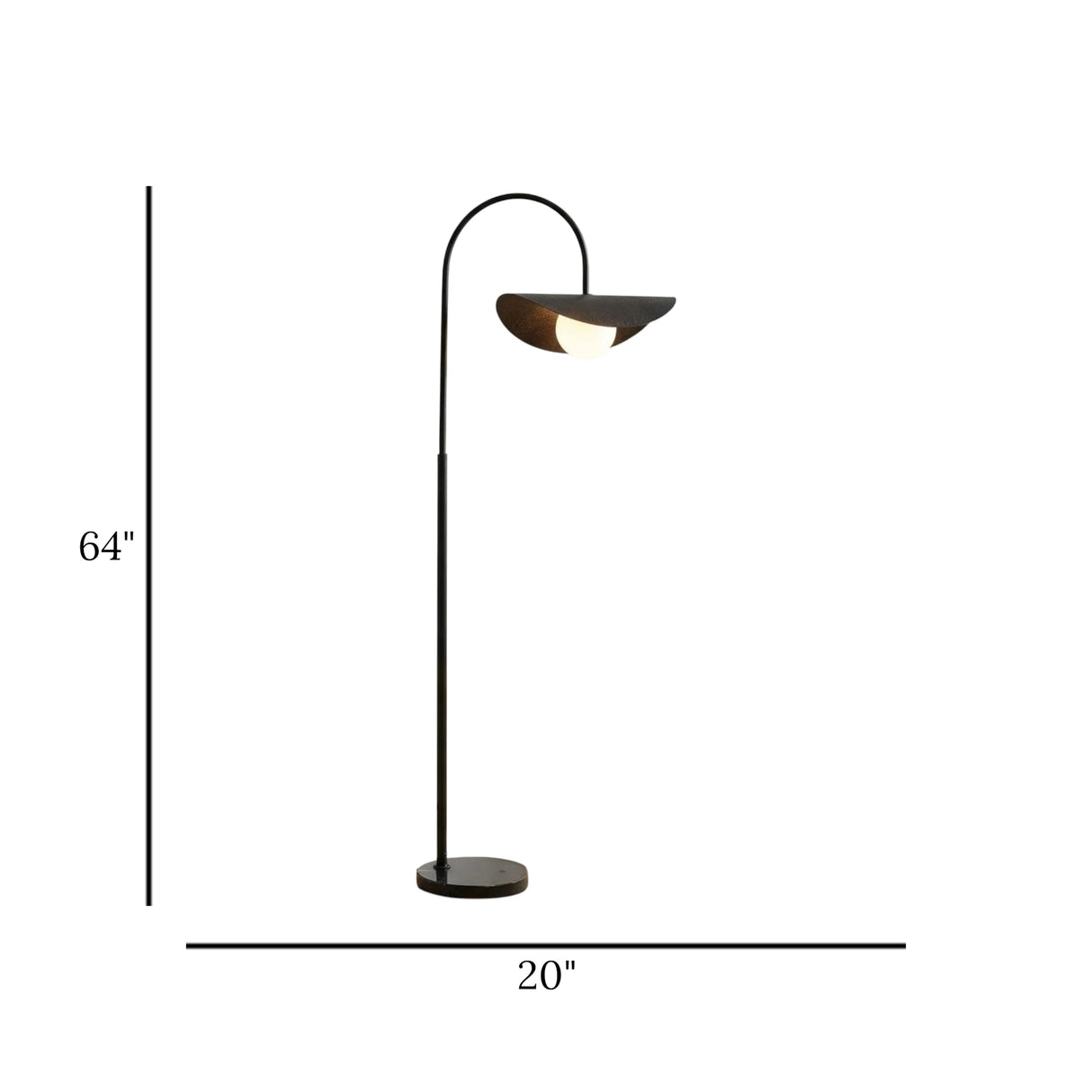 metal floor lamp globe 1s shade black 64''x20'' china