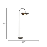 metal floor lamp globe 1s shade black 64''x20'' china