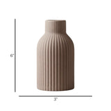 ceramic vase ribbed lines grey small 6''x3'' china