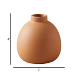 ceramic vase narrow neck peach small 4''x3'' china