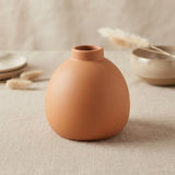 ceramic vase narrow neck peach small 4''x3'' china