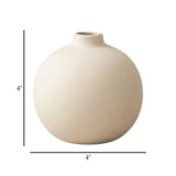 ceramic vase round white small  4"x4" china