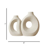 ceramic vase donut shape white 7''x4'',8''x7'' china