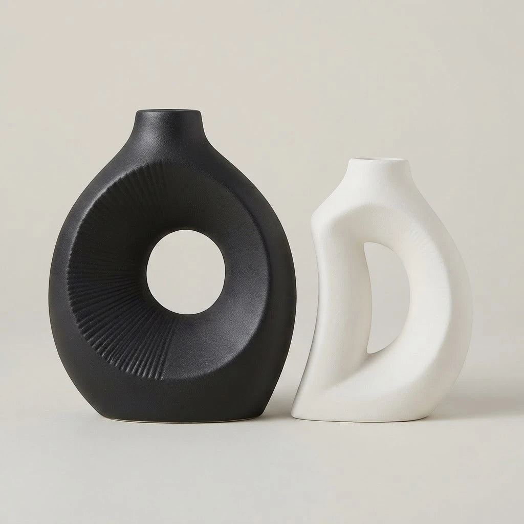 ceramic vase donut shape 7''x4'',8''x7'' china