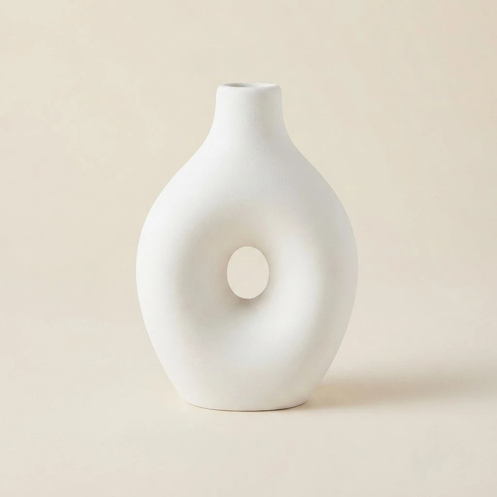 ceramic vase donut white small 7''x5'' china