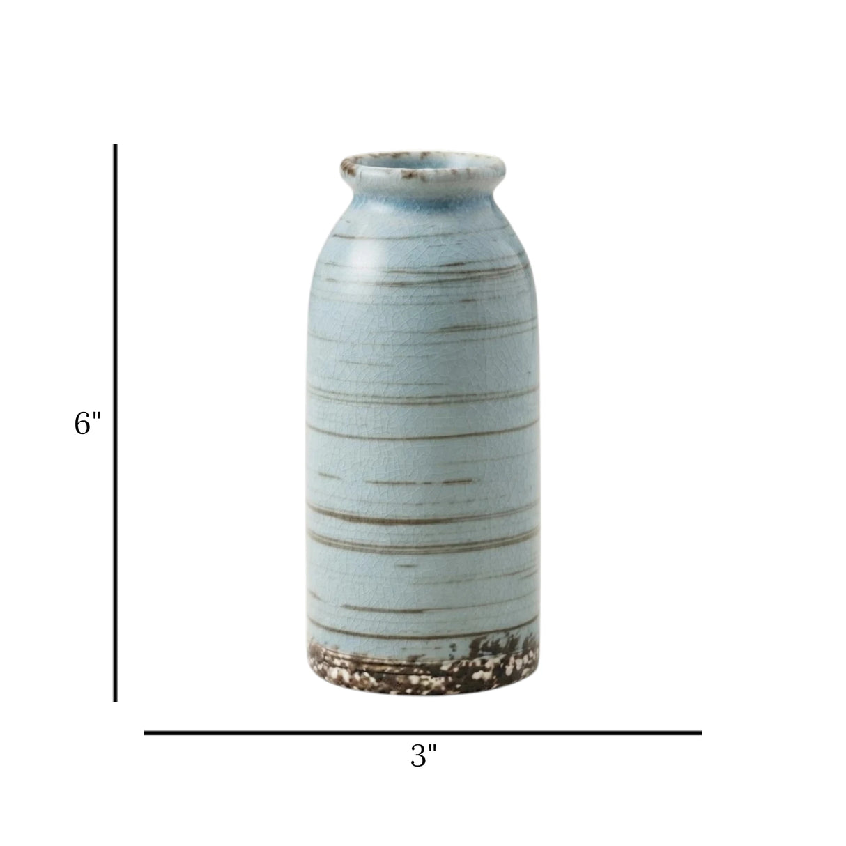 ceramic vase bottle shape sky blue medium 6''x3'' china