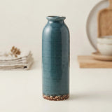 ceramic vase bottle shape blue large 10''x3'' china
