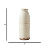 ceramic vase bottle shape off white large 10''x3'' china