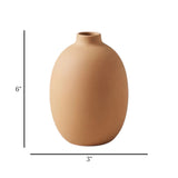 ceramic vase narrow neck orange medium 6''x3'' china