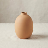 ceramic vase narrow neck orange medium 6''x3'' china