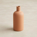 ceramic vase narrow neck brown large 7''x3'' china