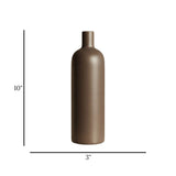 ceramic vase narrow neck dark brown xl 10''x3'' china