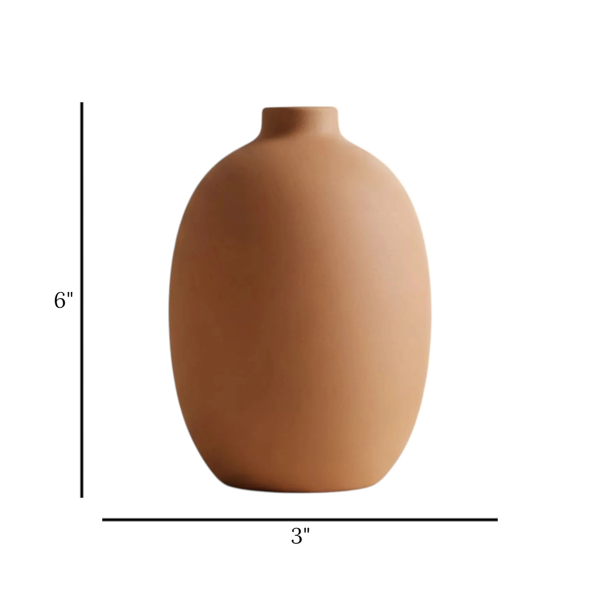 ceramic vase narrow neck brown medium 6''x3'' china