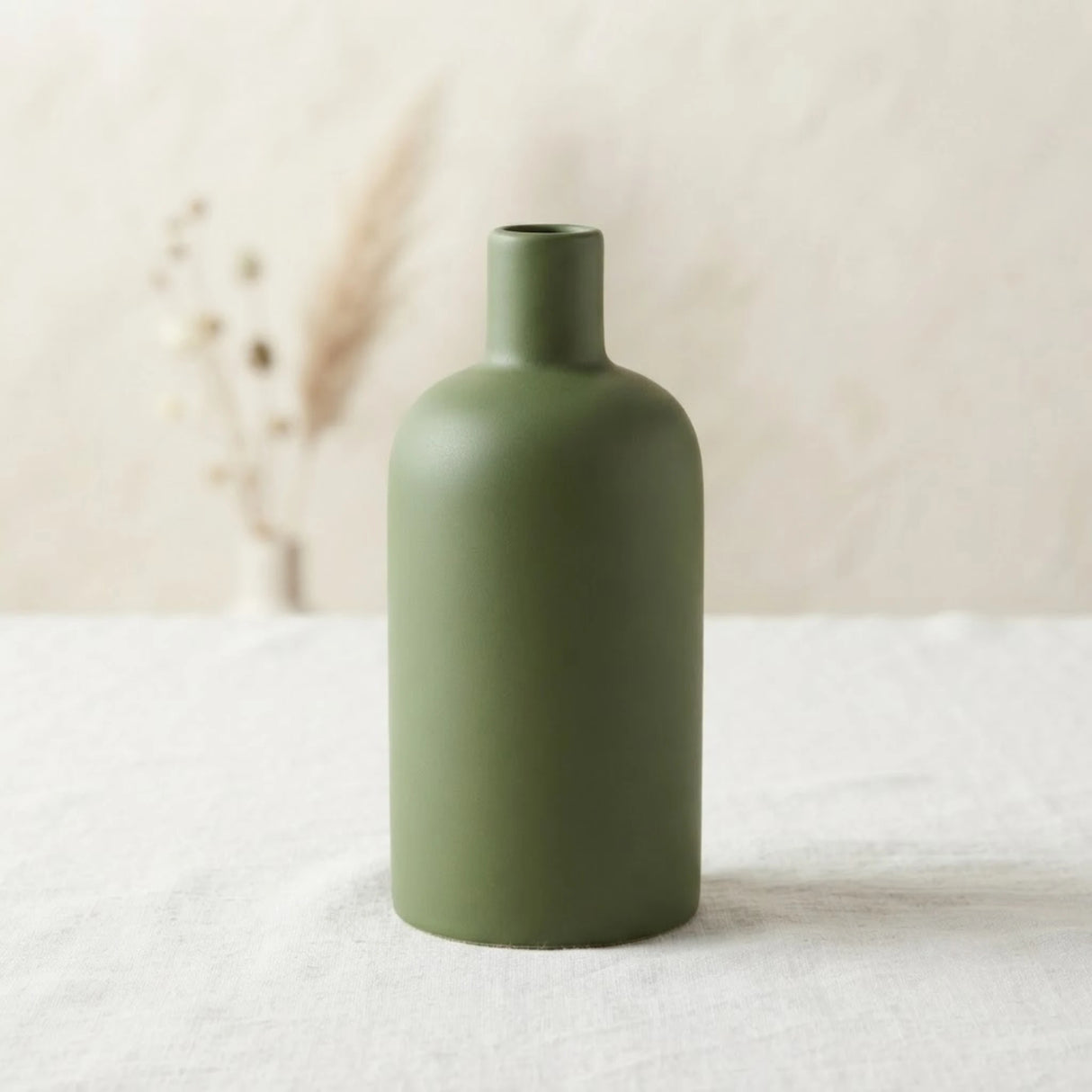 ceramic vase narrow neck green large 7''x3'' china