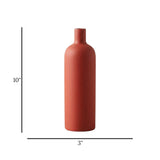ceramic vase narrow neck red xl 10''x3'' china