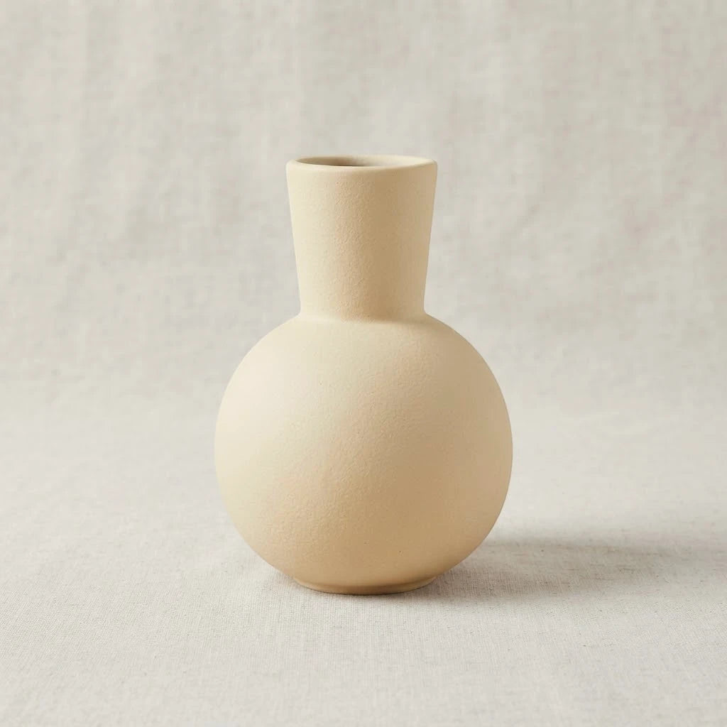 ceramic vase narrow neck white medium 5''x2'' china