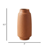 ceramic vase ribbed grooved lines large coffee 8.5"x4" china