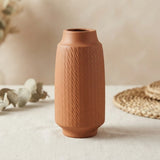 ceramic vase ribbed grooved lines large coffee 8.5"x4" china