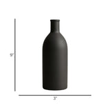 ceramic vase narrow neck black large 9''x3'' china