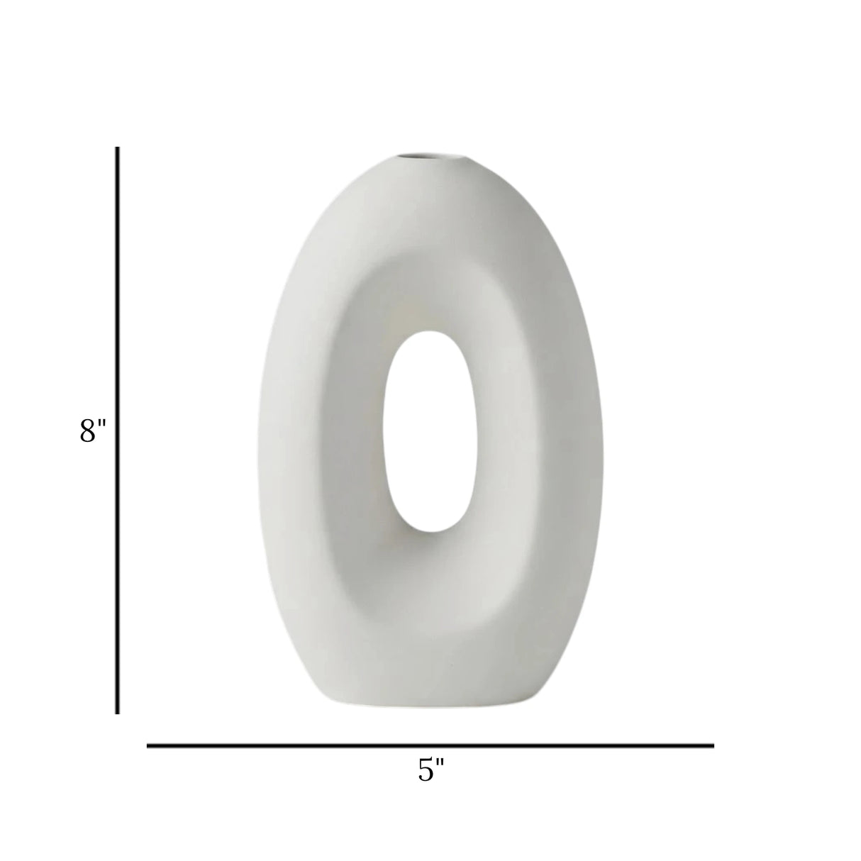 ceramic vase donut white medium 8''x5'' china