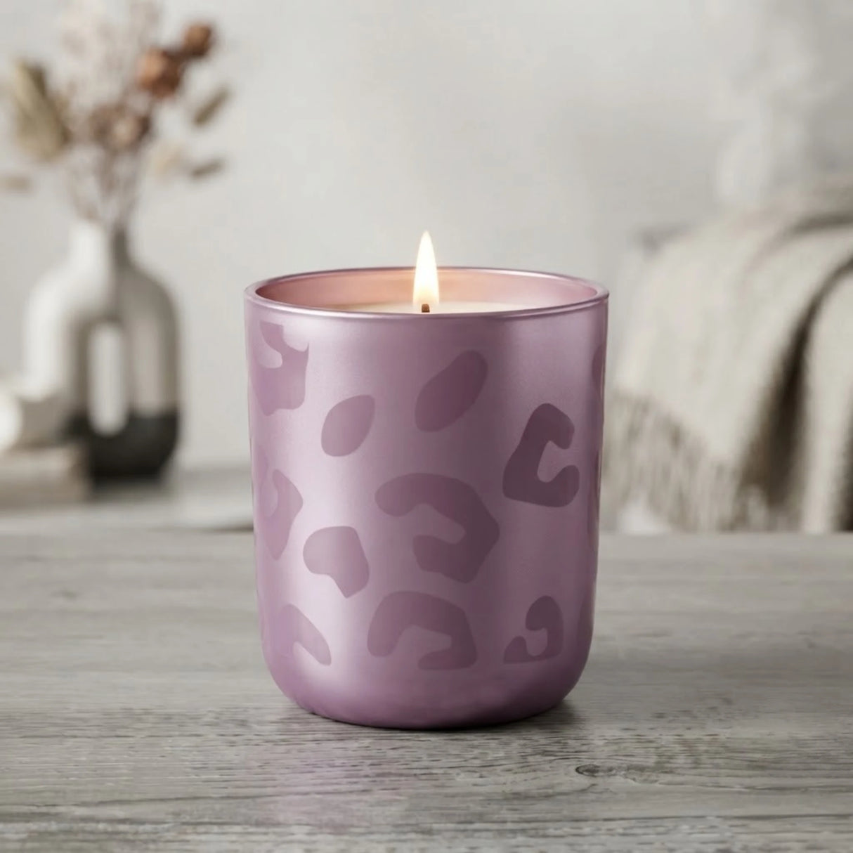scented wax candle jar wild purple 4"x3" china