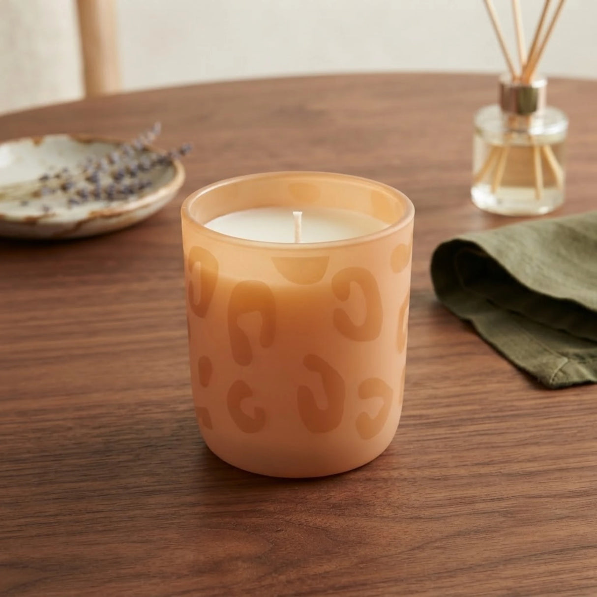 scented wax candle jar wild brown 4"x3" china