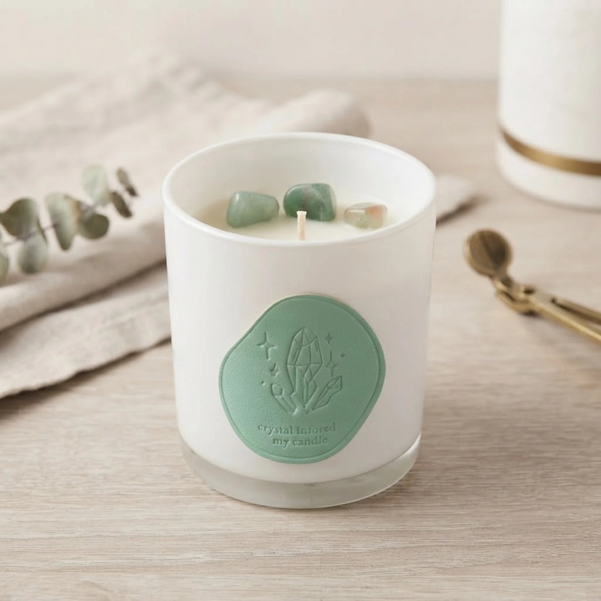 scented wax candle jar white jasmiine 4''x3'' china
