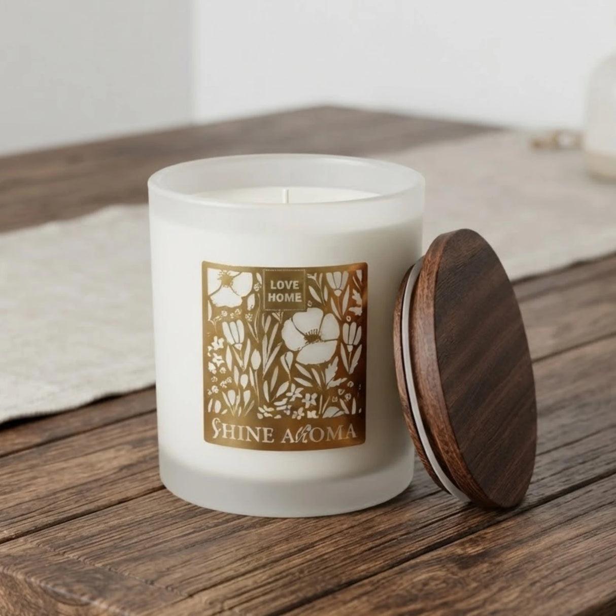 scented wax candle shine aroma white 4"x3.2" china