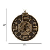 metal wall clock moving gears black & copper 28"x23.5" china
