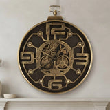 metal wall clock moving gears black & copper 28"x23.5" china