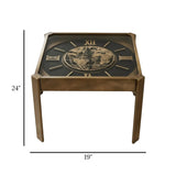 metal table clock moving gear square copper 24''x19'' china