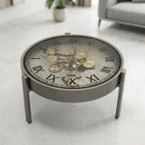 metal table clock moving gear round antiique black 24''x15'' china